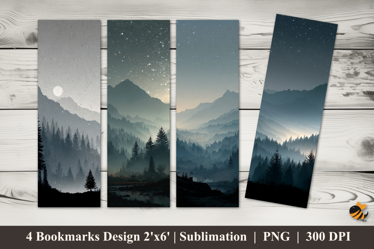 Dark Forest Bookmarks Sublimation Design