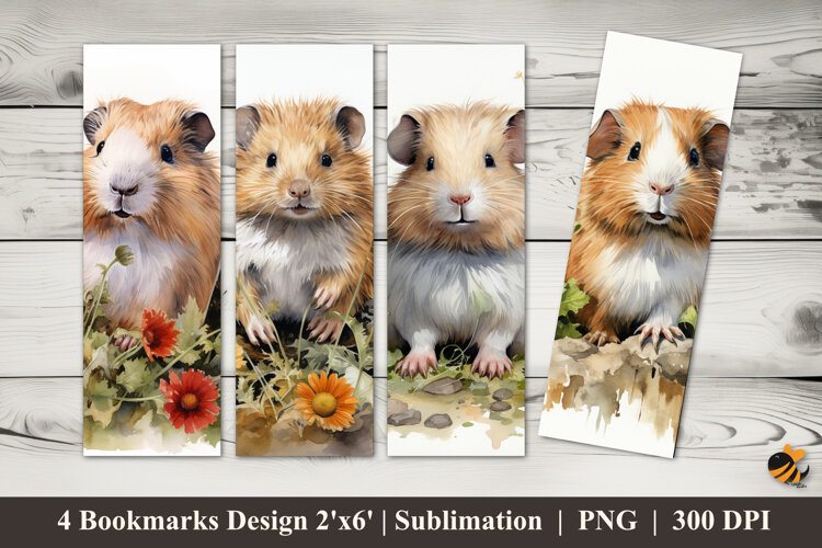 Marmot Hiding Bookmarks Sublimation Design example image 1