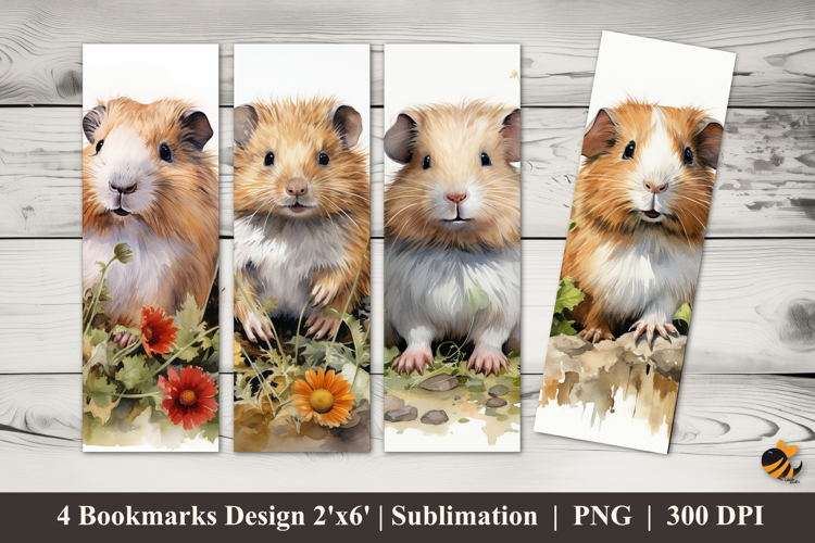 Marmot Hiding Bookmarks Sublimation Design