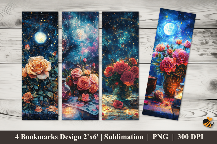 Magic Rose Bookmarks Sublimation Design