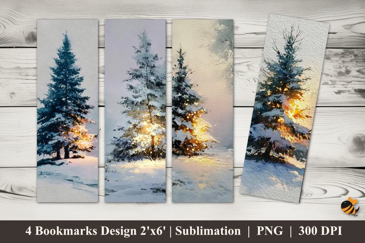Cold Tree Bookmarks Sublimation Design