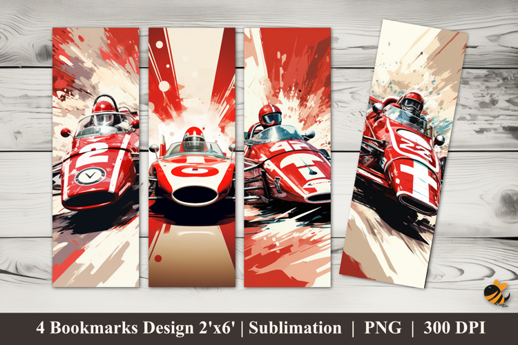 Racing Car Bookmarks Sublimation Design