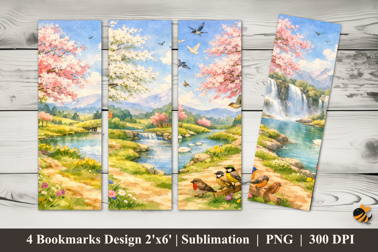 Spring Painting Bookmarks Sublimation Design