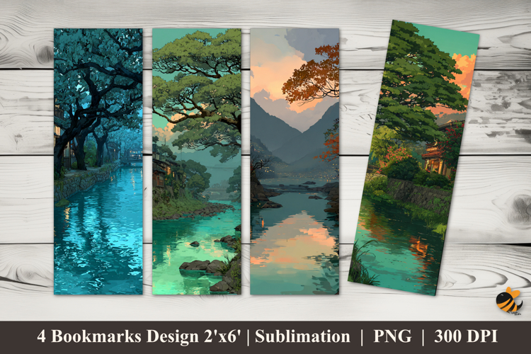Evening Scene Bookmarks Sublimation Design