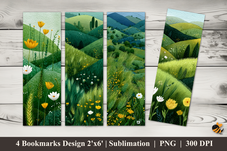 Natural Green Bookmarks Sublimation Design