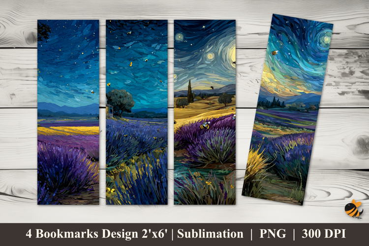 Evening Lavender Bookmarks Sublimation Design