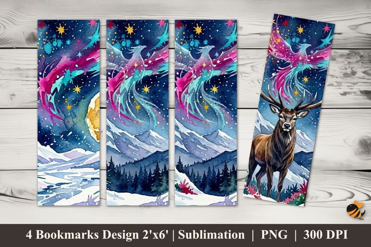 Celestial Winter Dream Bookmarks Sublimation Design
