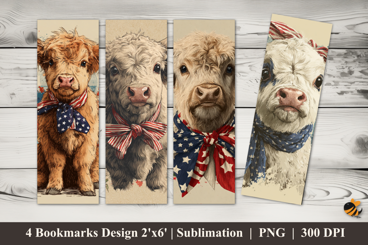 Fighting Cow Bookmarks Sublimation Design