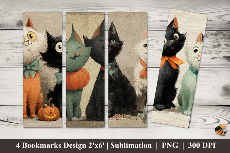Two Cute Cats Bookmarks Sublimation Design