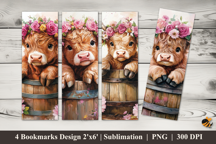 Happy Cow Fun Bookmarks Sublimation Design