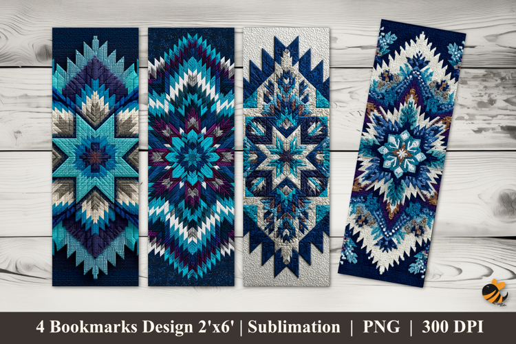 Winter Weave Symmetry Bookmarks Sublimation Design