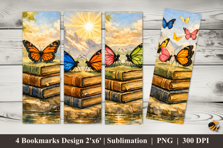 Fantasy Butterfly Bookmarks Sublimation Design