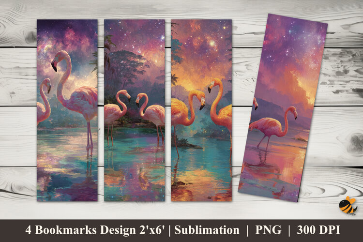Two Lake Storks Bookmarks Sublimation Design example image 1