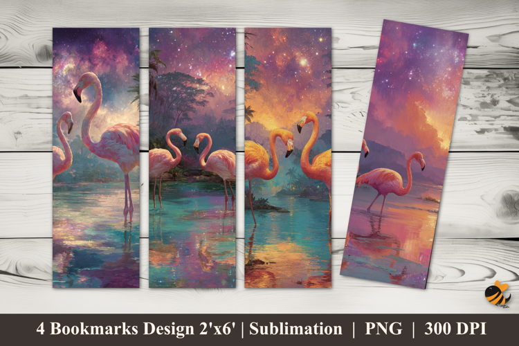 Two Lake Storks Bookmarks Sublimation Design