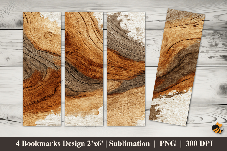 Watercolor Wood Bookmarks Sublimation Design