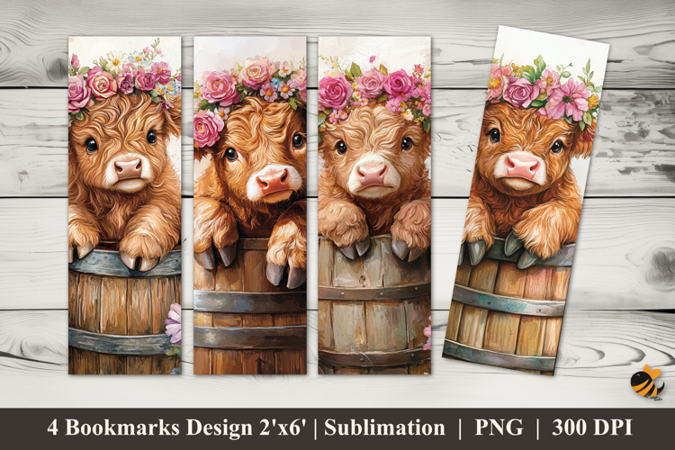 Beautiful Cypress Cow Bookmarks Sublimation Design