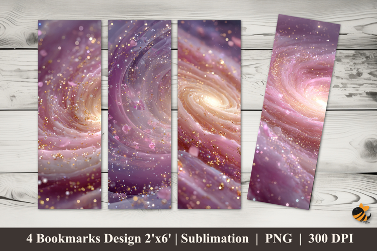 Pink Spiral Galaxy Bookmarks Sublimation Design