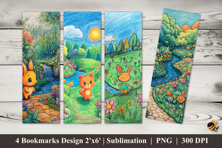 Coloring Book Bookmarks Sublimation Design