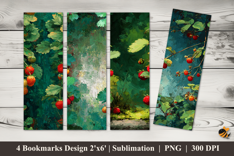 Strawberry Bookmarks Sublimation Design