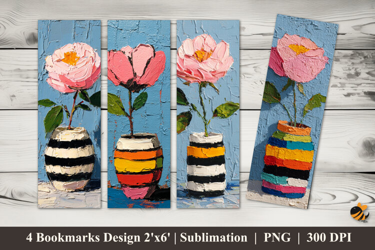 Cozy Pot Blossom Bookmarks Sublimation Design example image 1