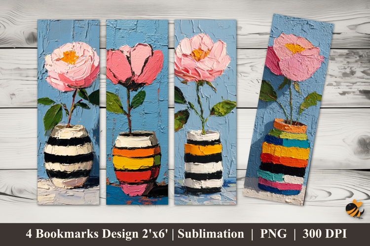 Cozy Pot Blossom Bookmarks Sublimation Design