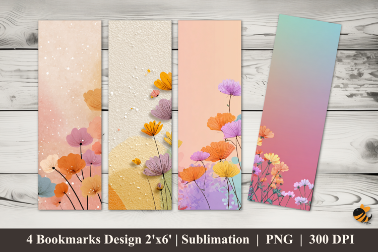 Cute Pastel Background Bookmarks Sublimation Design