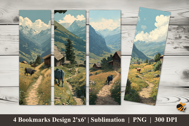 Mountain Passage Bookmarks Sublimation Design