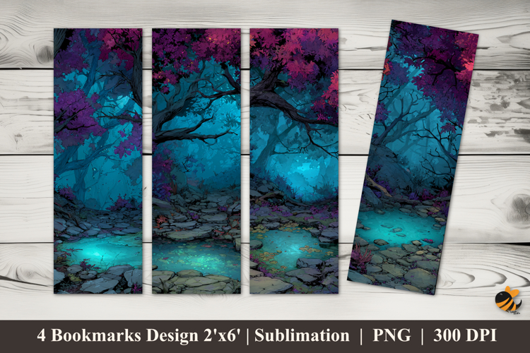 Horror Wood Depths Bookmarks Sublimation Design