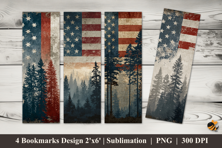 Abstract Flag Bookmarks Sublimation Design example image 1