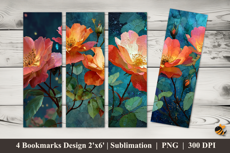 Roses Blooming Bookmarks Sublimation Design