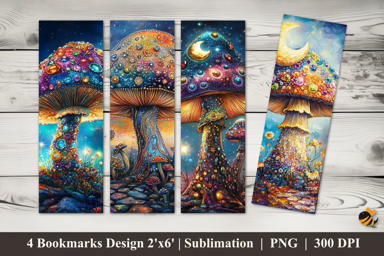 Big Mushroom Bookmarks Sublimation Design