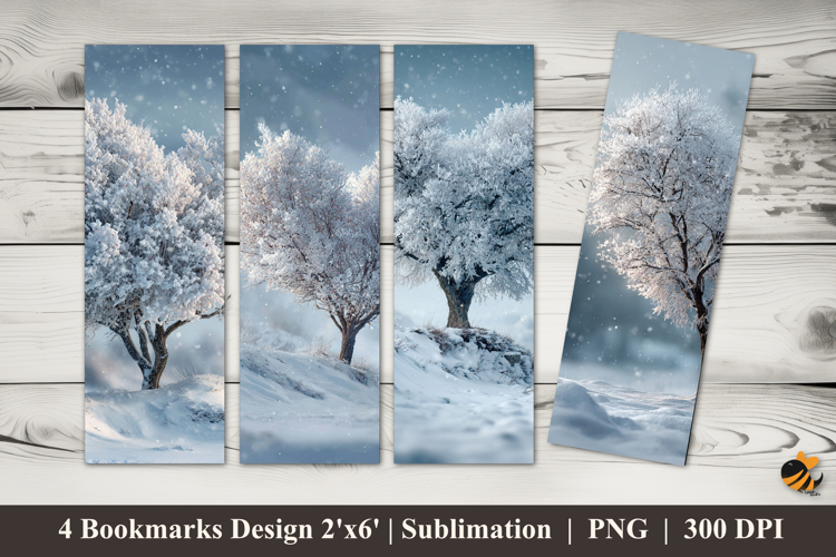 Snow Tree Bookmarks Sublimation Design
