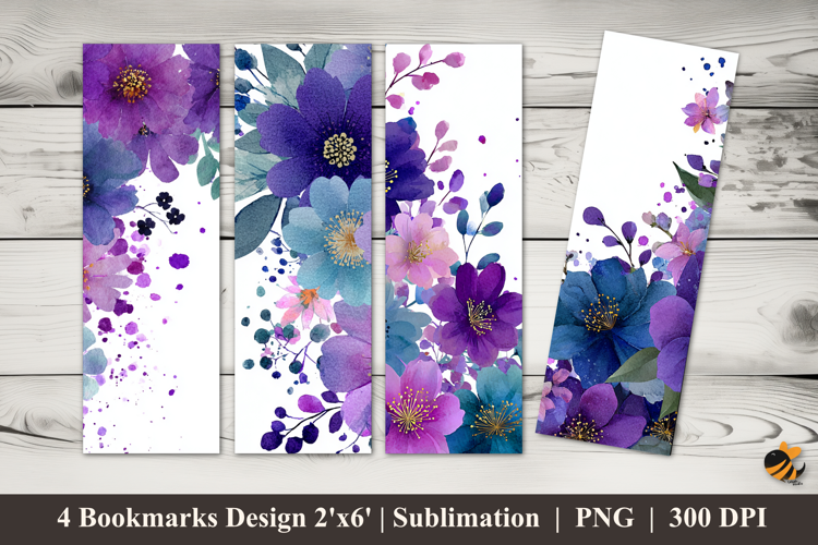 Floral Border Bookmarks Sublimation Design