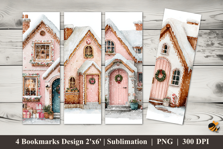 Snow House Bookmarks Sublimation Design