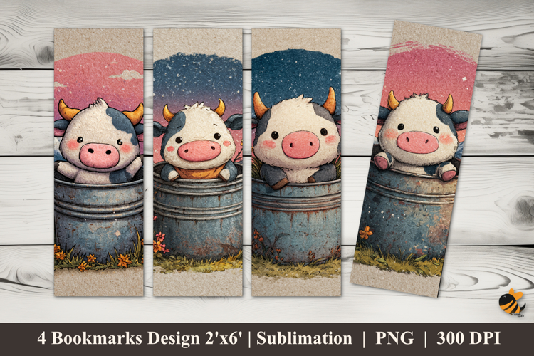 Sweet Little Moo Bookmarks Sublimation Design