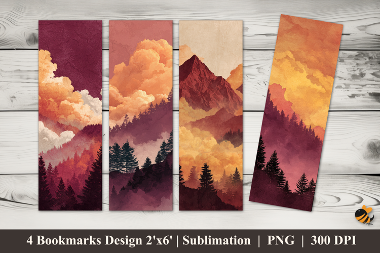 Forest Landscape Bookmarks Sublimation Design