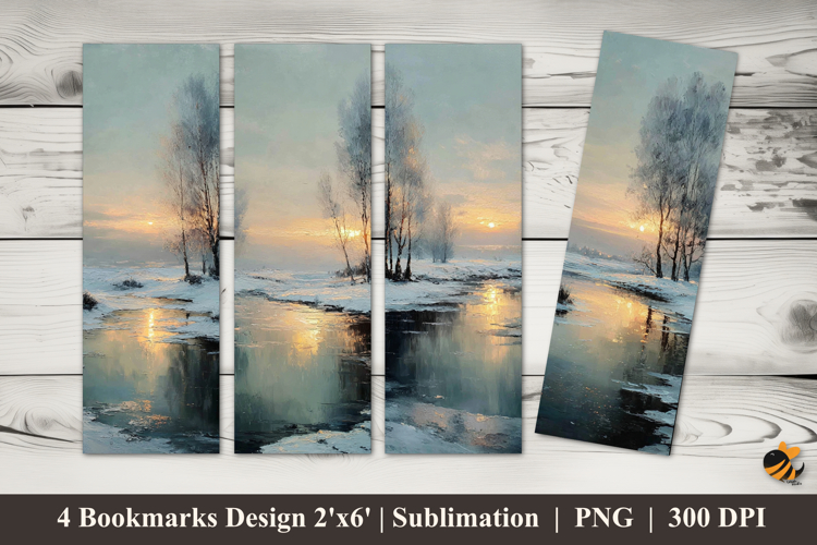 Beautiful Snow Bookmarks Sublimation Design
