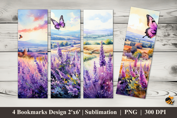 Butterfly Hill Bookmarks Sublimation Design