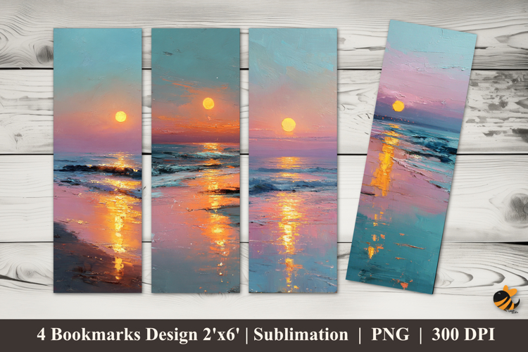 Romantic Sunset Tide Bookmarks Sublimation Design
