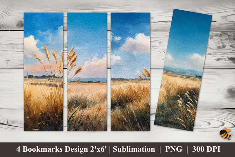 Grass Background Bookmarks Sublimation Design
