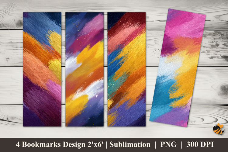 Colorful Brush Bookmarks Sublimation Design