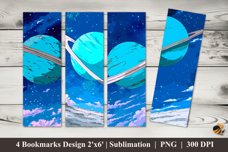 Planets in Space Bookmarks Sublimation Design example image 1