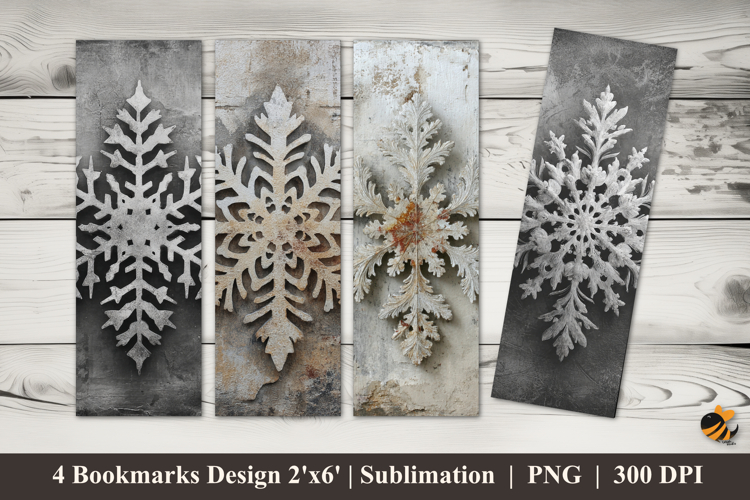 Old Canvas Snow Bookmarks Sublimation Design