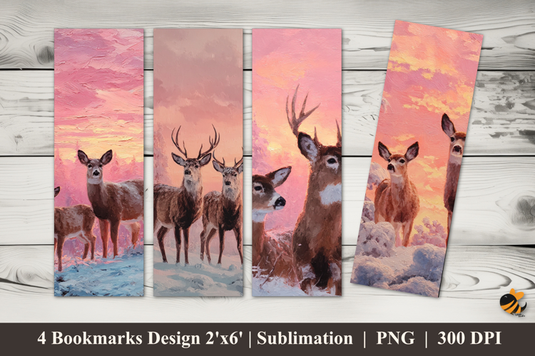 Frost Forest Friends Bookmarks Sublimation Design