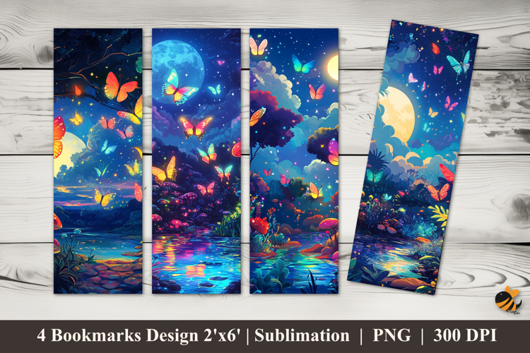 Colorful Night Bookmarks Sublimation Design