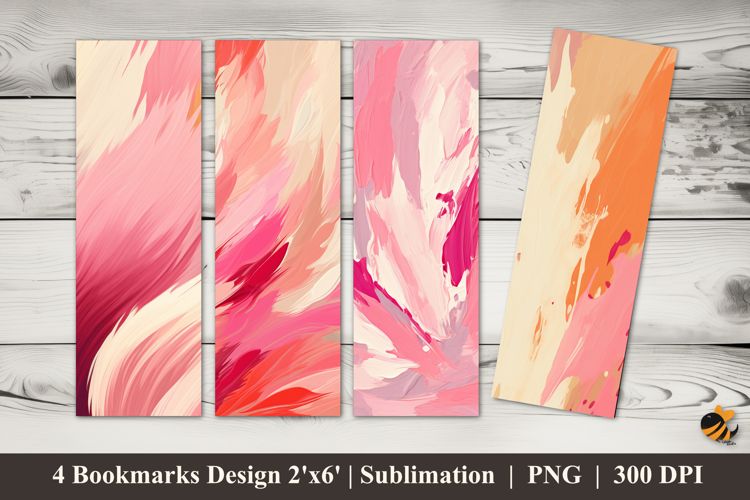 Red Abstract Bookmarks Sublimation Design