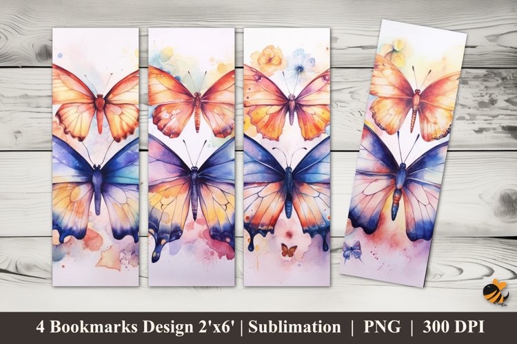 Soft Butterfly Bookmark Sublimation Design