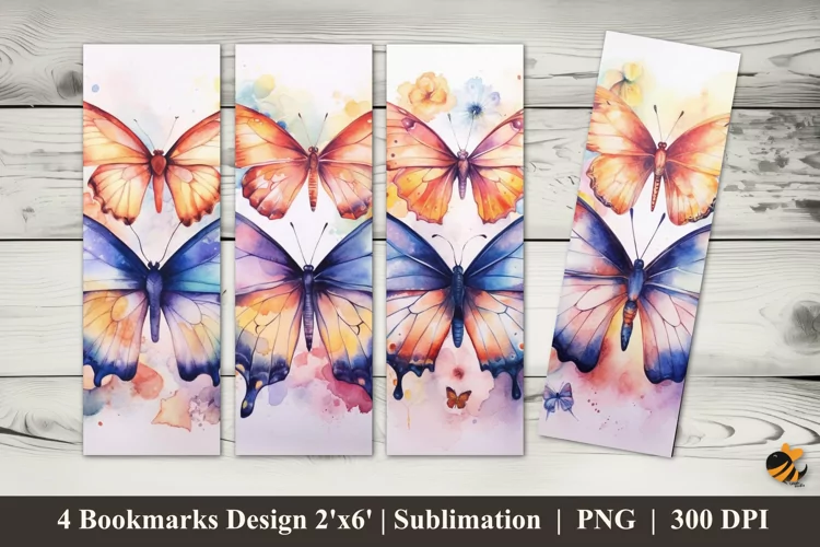 Soft Butterfly Bookmark Sublimation Design
