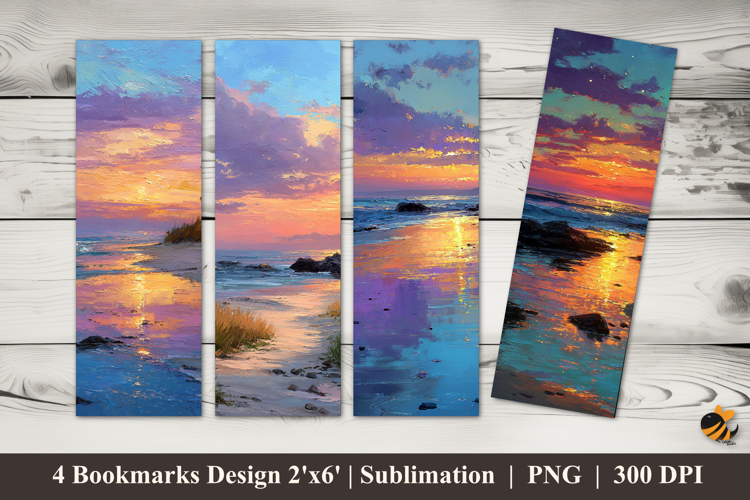 Golden Sunset Bookmarks Sublimation Design