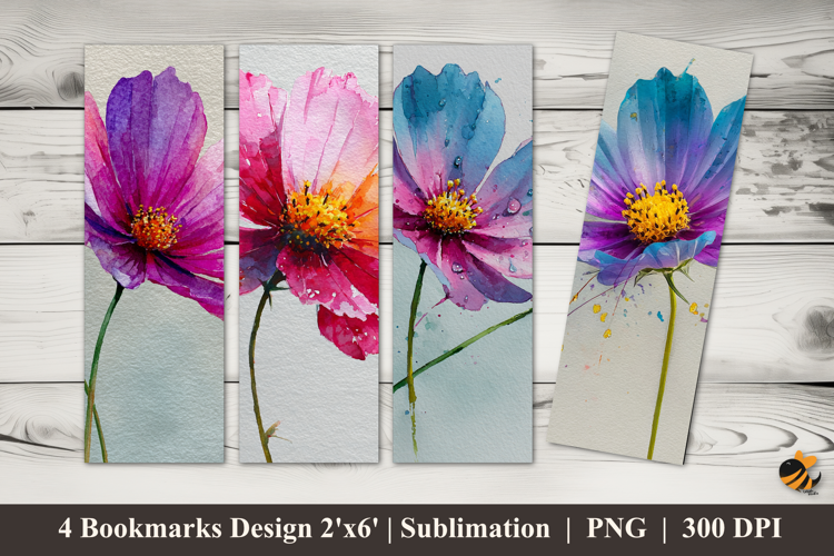 Cosmo Flower Bookmarks Sublimation Design